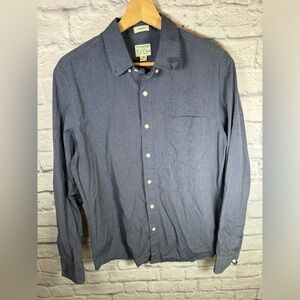 J.Crew Men Classic Secret Wash Cotton Popplin Button down blue shirt Size Medium